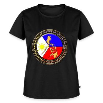 Carte du drapeau des Philippines - T-shirt Premium bio Femme - noir - Devant - Selfina (174cm)