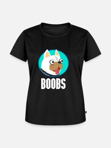 Boobs - Hund - Frauen Premium Bio T-Shirt - Schwarz