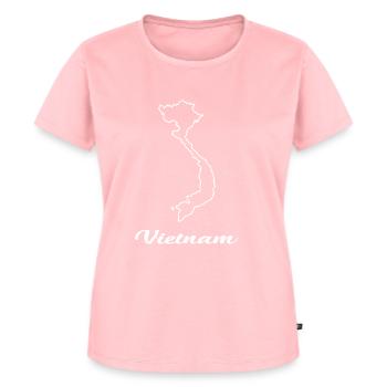 Carte de la carte du Vietnam - T-shirt Premium bio Femme - rose - Devant - AI Model Female 172 dark (172cm)
