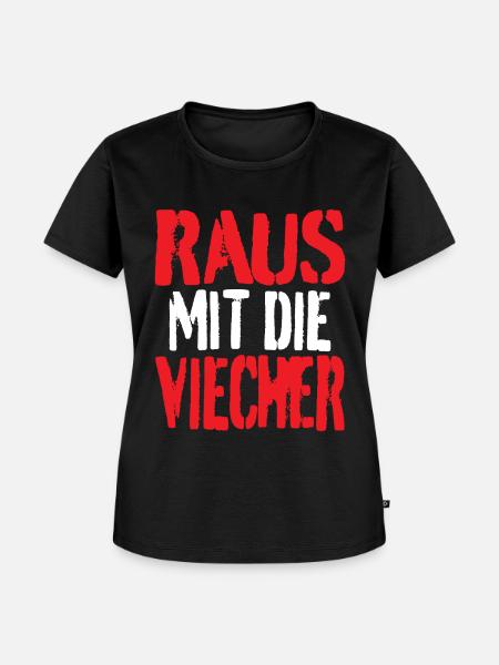 Raus mit die Viecher - Frauen Premium Bio T-Shirt - Schwarz