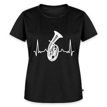 Tenorhorn Blechblasinstrument Musikinstrument - Frauen Premium Bio T-Shirt - Schwarz - Vorne - Selfina (174cm)