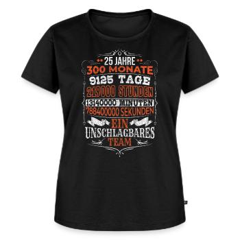 Silberhochzeit Geschenk 25 Jahre Hochzeitstag Zahl - Frauen Premium Bio T-Shirt - Schwarz - Vorne - Selfina (174cm)