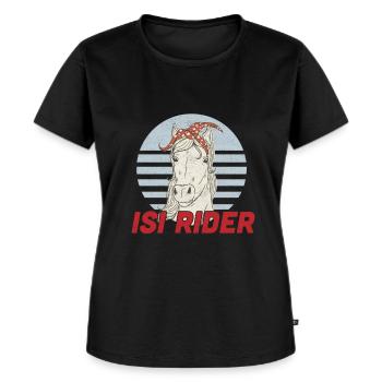Reiten Islandpferd Isländer Pferd - Frauen Premium Bio T-Shirt - Schwarz - Vorne - Selfina (174cm)