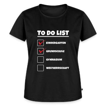 Lustig Grundschule Gymnasium Oberschule Geschenk - Frauen Premium Bio T-Shirt - Schwarz - Vorne - Selfina (174cm)