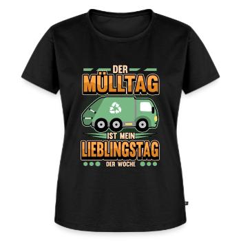 Lustig Müllabfuhr Müllauto Müllmänner Geschenk - Frauen Premium Bio T-Shirt - Schwarz - Vorne - Selfina (174cm)