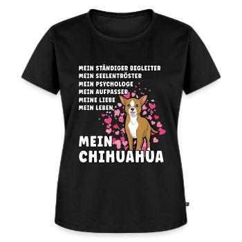 Mein Chihuahua Hundehalter Hundeliebhaber - Frauen Premium Bio T-Shirt - Schwarz - Vorne - Selfina (174cm)