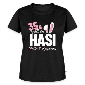 35. Geburtstag Lustiges Shirt für Frauen Geschenk - Frauen Premium Bio T-Shirt - Schwarz - Vorne - Selfina (174cm)