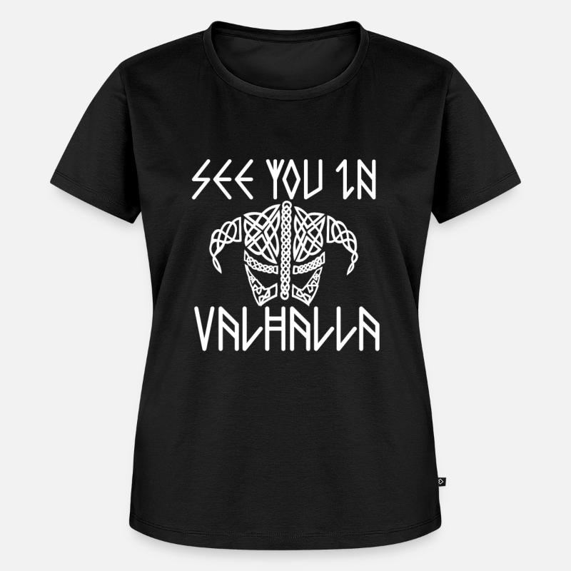 Valhalla - Frauen Premium Bio T-Shirt - Schwarz