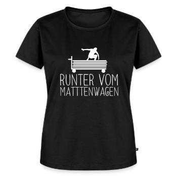 Sportunterricht Trainer Runter vom Mattenwagen - Frauen Premium Bio T-Shirt - Schwarz - Vorne - Selfina (174cm)