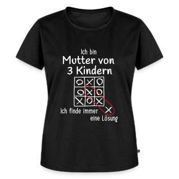 Mutter von 3 Kindern - Frauen Premium Bio T-Shirt - Schwarz - Vorne - Selfina (174cm)