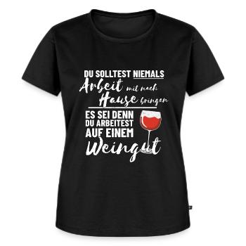 Wein Spruch - Frauen Premium Bio T-Shirt - Schwarz - Vorne - Selfina (174cm)