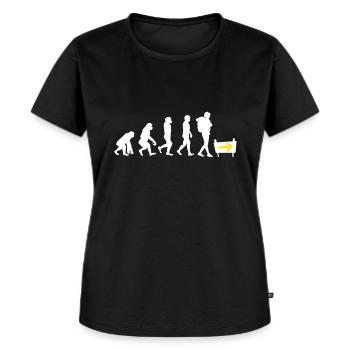 Jakobspilger Jakobsweg Glück Shirt - Frauen Premium Bio T-Shirt - Schwarz - Vorne - Selfina (174cm)