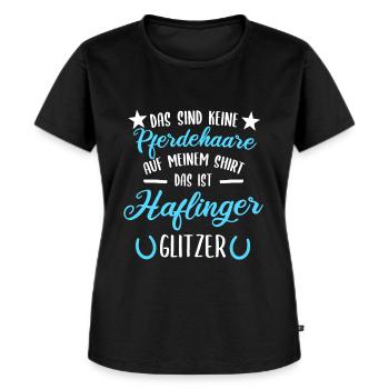 Haflinger Pferdehaare - Pferde Reit Motiv Lustiger - Frauen Premium Bio T-Shirt - Schwarz - Vorne - Selfina (174cm)