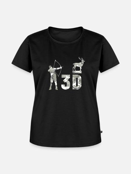 3D Bogenschießen Camouflage - Frauen Premium Bio T-Shirt - Schwarz