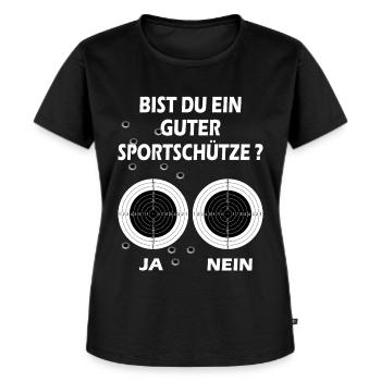 Sportschütze Schützenfest Schützenverein - Frauen Premium Bio T-Shirt - Schwarz - Vorne - Selfina (174cm)