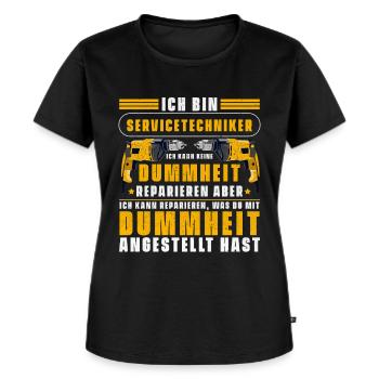 Lustiger Servicetechniker Spruch Techniker - Frauen Premium Bio T-Shirt - Schwarz - Vorne - Selfina (174cm)