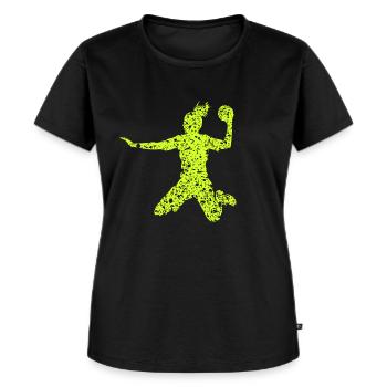 Echte Mädchen spielen Handball - Frauen Premium Bio T-Shirt - Schwarz - Vorne - Selfina (174cm)