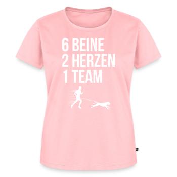 Canicross Laufen - Frauen Premium Bio T-Shirt - Rosa - Vorne - AI Model Female 172 dark (172cm)