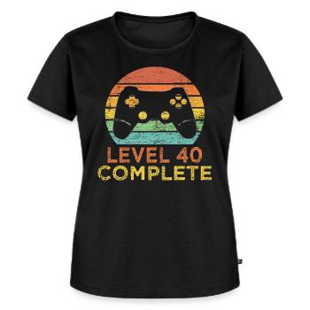 Joueur du 40e anniversaire - T-shirt Premium bio Femme - noir - Devant - Selfina (174cm)