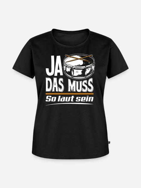 Schlagzeug Trommel - Frauen Premium Bio T-Shirt - Schwarz