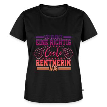 So sieht eine richtig coole Rentnerin aus - Frauen Premium Bio T-Shirt - Schwarz - Vorne - Selfina (174cm)