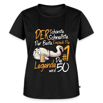 Lustig 50. Geburtstag - Frauen Premium Bio T-Shirt - Schwarz - Vorne - Selfina (174cm)