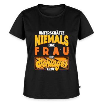 Schlagerparty Frauen Schlager - Frauen Premium Bio T-Shirt - Schwarz - Vorne - Selfina (174cm)