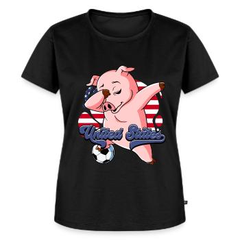 Usa Soccer - T-shirt Premium bio Femme - noir - Devant - Selfina (174cm)