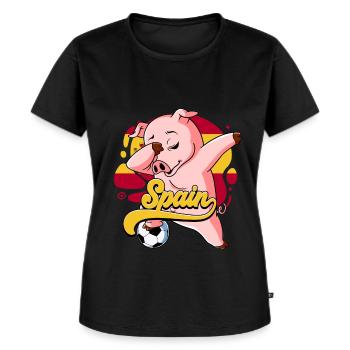Spanien Fußball - Frauen Premium Bio T-Shirt - Schwarz - Vorne - Selfina (174cm)