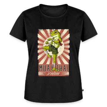 Muay Thai - Frauen Premium Bio T-Shirt - Schwarz - Vorne - Selfina (174cm)