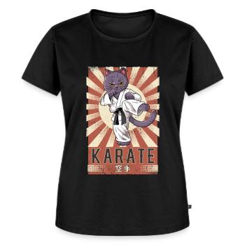 Karate - Frauen Premium Bio T-Shirt - Schwarz - Vorne - Selfina (174cm)