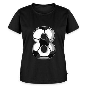 8. Geburtstag Fußball - Frauen Premium Bio T-Shirt - Schwarz - Vorne - Selfina (174cm)
