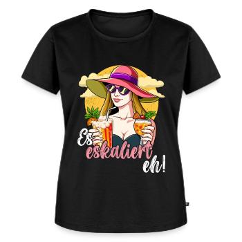 Es Eskaliert Eh - Frauen Premium Bio T-Shirt - Schwarz - Vorne - Selfina (174cm)