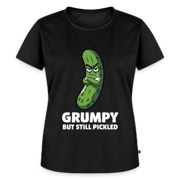Gewürzgurke Essiggurke - Frauen Premium Bio T-Shirt - Schwarz - Vorne - Selfina (174cm)