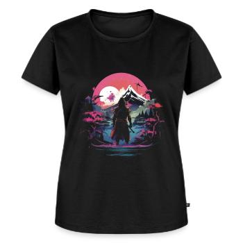 Japanese, Traditional, Mountain, Fuji, Japan, Geisha - Women's Premium Organic T-shirt - black - Front - Selfina (174cm)