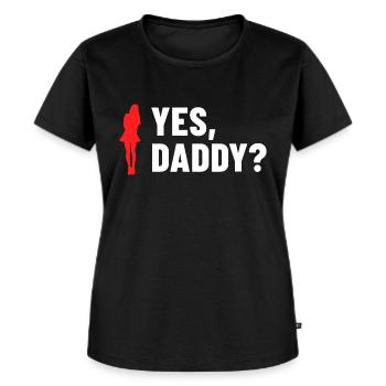 Oui papa | Chemise de papa soumis BDSM - T-shirt Premium bio Femme - noir - Devant - Selfina (174cm)