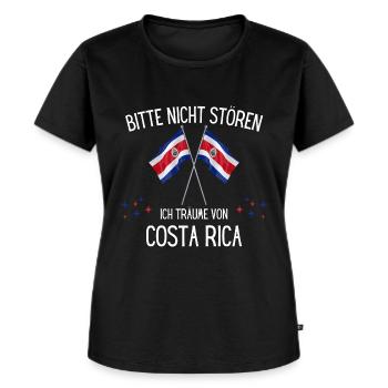 Bitte Nicht Stören Ich Träume Von Costa Rica - Frauen Premium Bio T-Shirt - Schwarz - Vorne - Selfina (174cm)