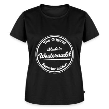 Daheim im Westerwald - Frauen Premium Bio T-Shirt - Schwarz - Vorne - Selfina (174cm)