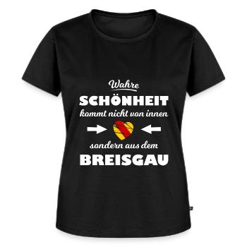 Die Schönheit aus dem Breisgau - Frauen Premium Bio T-Shirt - Schwarz - Vorne - Selfina (174cm)
