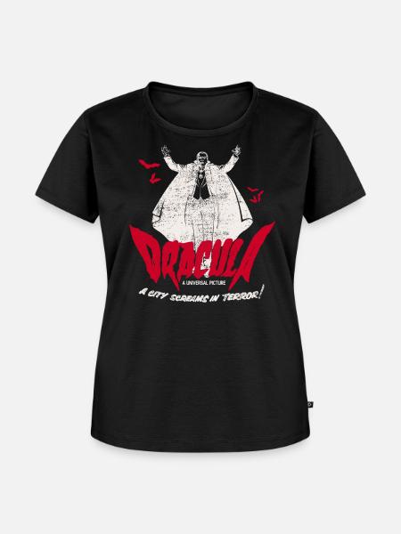 Universal Monsters Dracula Schriftzug Rot - Frauen Premium Bio T-Shirt - Schwarz