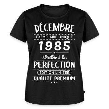 40. Geburtstag - Dezember 1985 Perfektion - Frauen Premium Bio T-Shirt - Schwarz - Vorne - Selfina (174cm)