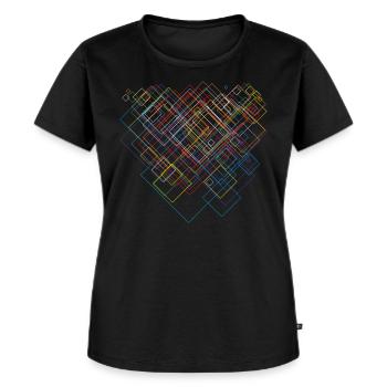 Muster Farben - Futurismus - Frauen Premium Bio T-Shirt - Schwarz - Vorne - Selfina (174cm)