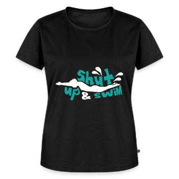 Swimmers Swimming 50 meters track Breaststroke - Women's Premium Organic T-shirt - black - Front - Selfina (174cm)
