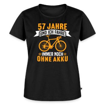 57. Geburtstag radfahrer fahrrad 57 jahre rennrad - Frauen Premium Bio T-Shirt - Schwarz - Vorne - Selfina (174cm)