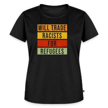 Antifa socialisme antifasciste et antiraciste - T-shirt Premium bio Femme - noir - Devant - Selfina (174cm)