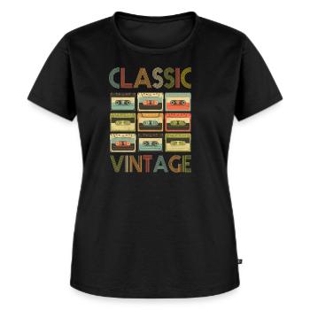 Retro vintage 80s - Premium økologisk T-shirt til kvinder - sort - Foran - Selfina (174cm)