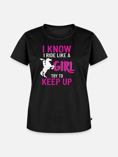 Pferdenarr Reiterin Pferde - Frauen Premium Bio T-Shirt - Schwarz