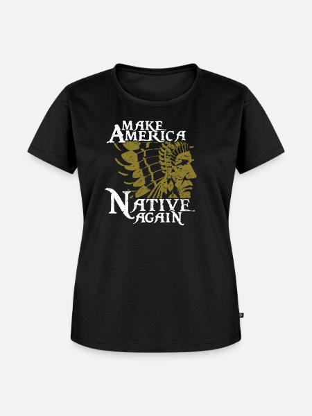 Indianer - Frauen Premium Bio T-Shirt - Schwarz