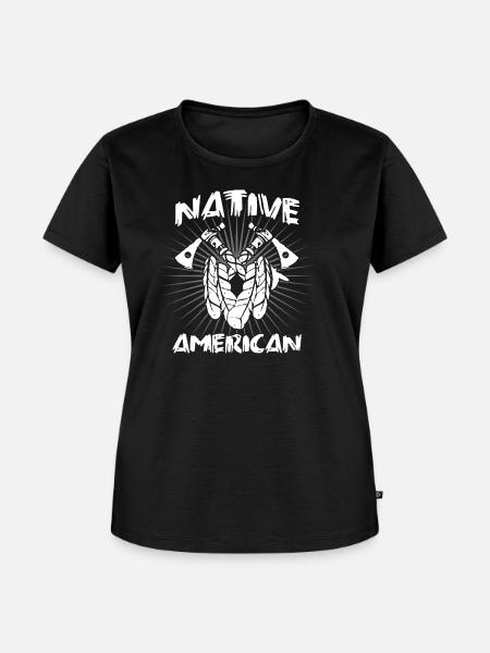 Indianer indianisch Ureinwohner Native - Frauen Premium Bio T-Shirt - Schwarz