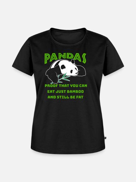 Panda Pandas - Frauen Premium Bio T-Shirt - Schwarz